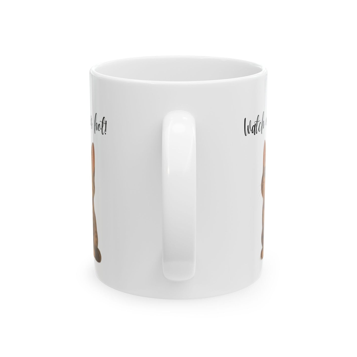 Latte Lover Ceramic Mug — Cute Coffee Cat Illustration (11oz, 15oz)
