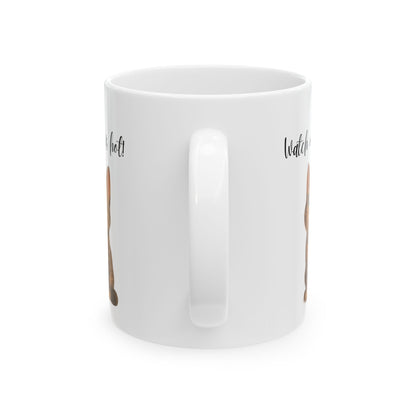 Latte Lover Ceramic Mug — Cute Coffee Cat Illustration (11oz, 15oz)