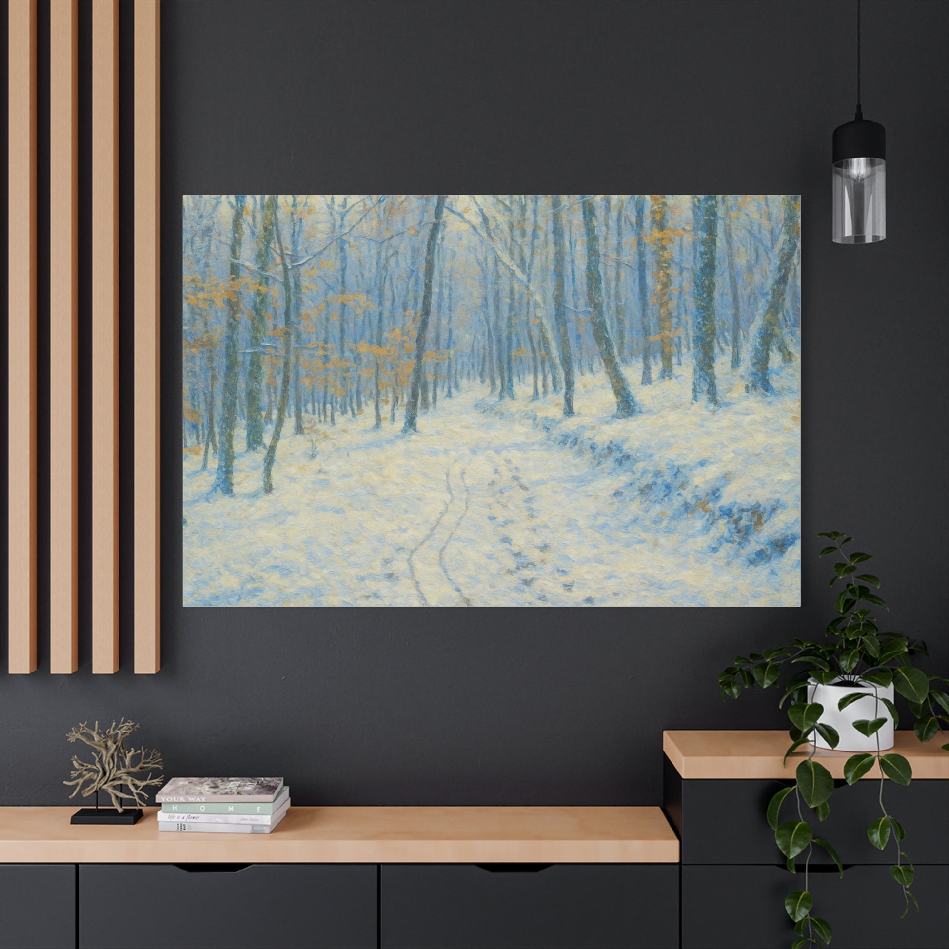 Winter Wonderland Canvas Art, Stretched Canvas Wall Decor, Home Decor, Art for Living Room, Gift for Nature Lovers, Cozy Winter Vibes - TRV