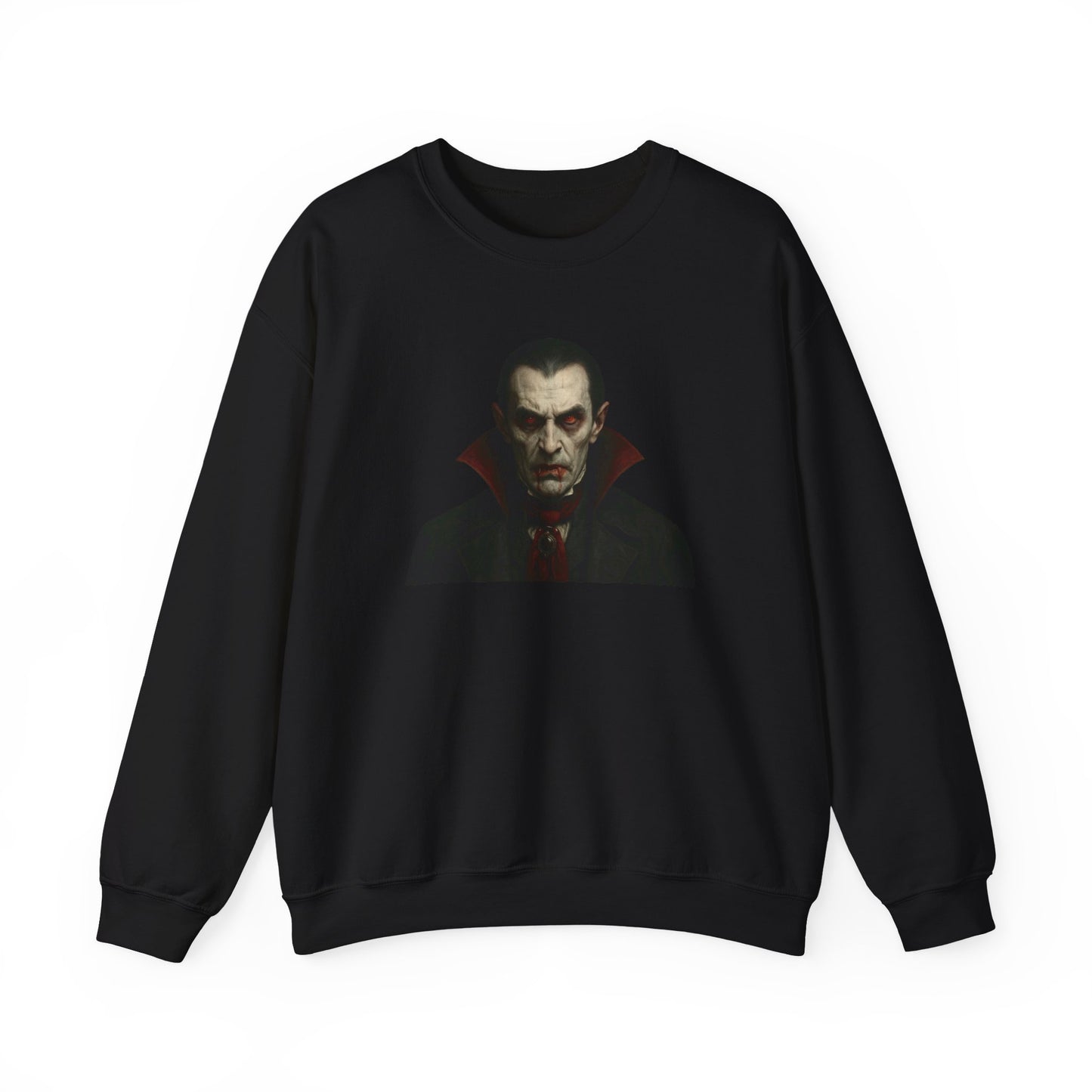 Gothic Horror Sweatshirt, Cozy Vampire Sweatshirt, Spooky Apparel, Halloween Costume Top, Unisex Halloween Sweatshirt