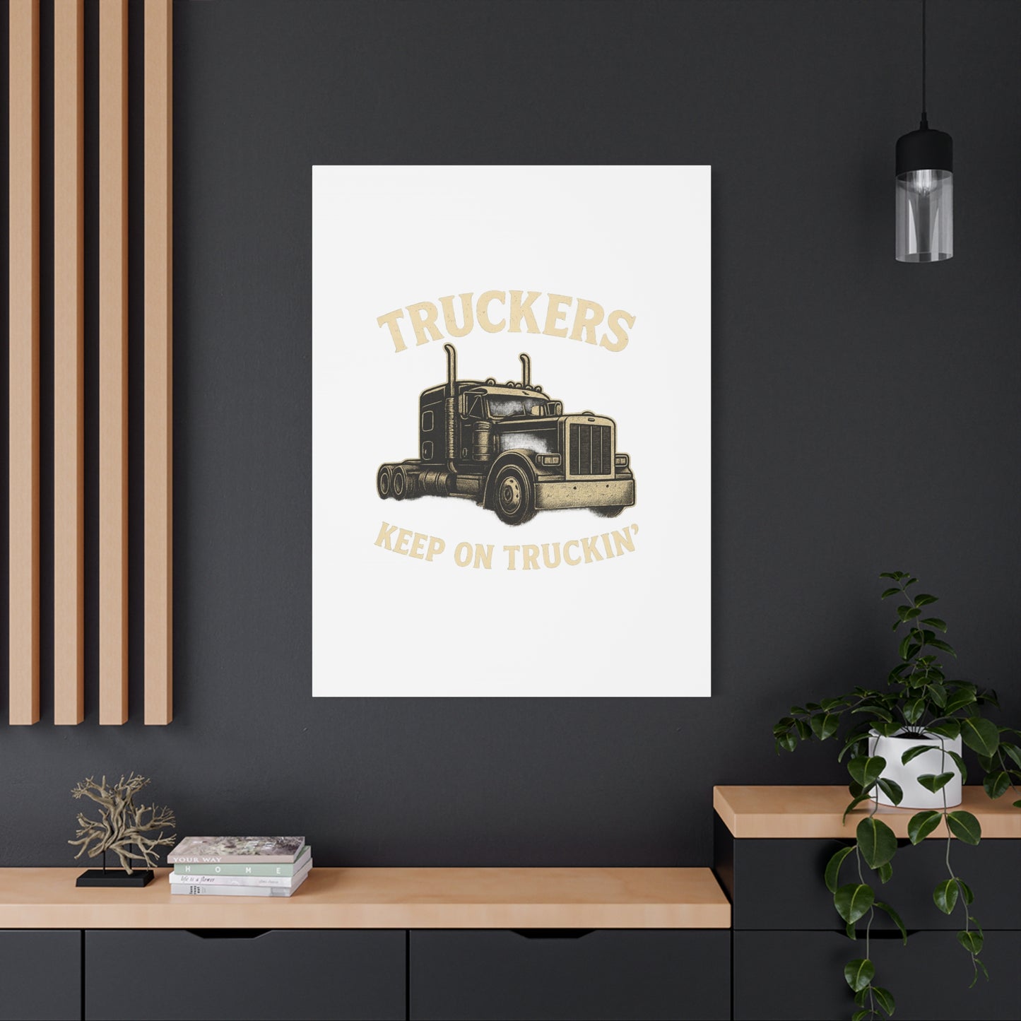 Truckers Canvas Wall Art, Keep on Truckin' Decor, Gift for Drivers, Trucking Artwork, Transportation Gift - TRV