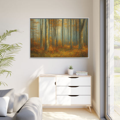 Autumn Forest Canvas Art, Framed Wall Decor, Rustic Home Decor, Nature Artwork, Gift for Nature Lovers - TRV