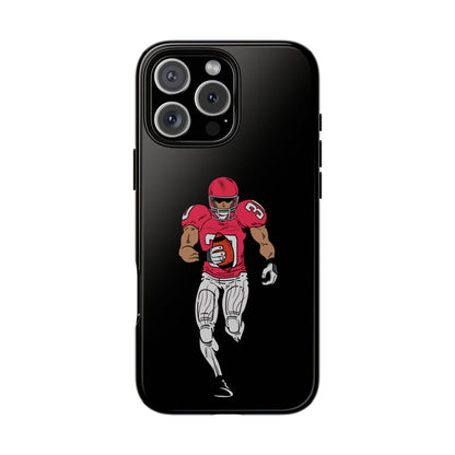 Football Player Tough Phone Case – Protective Black Sports iPhone Case