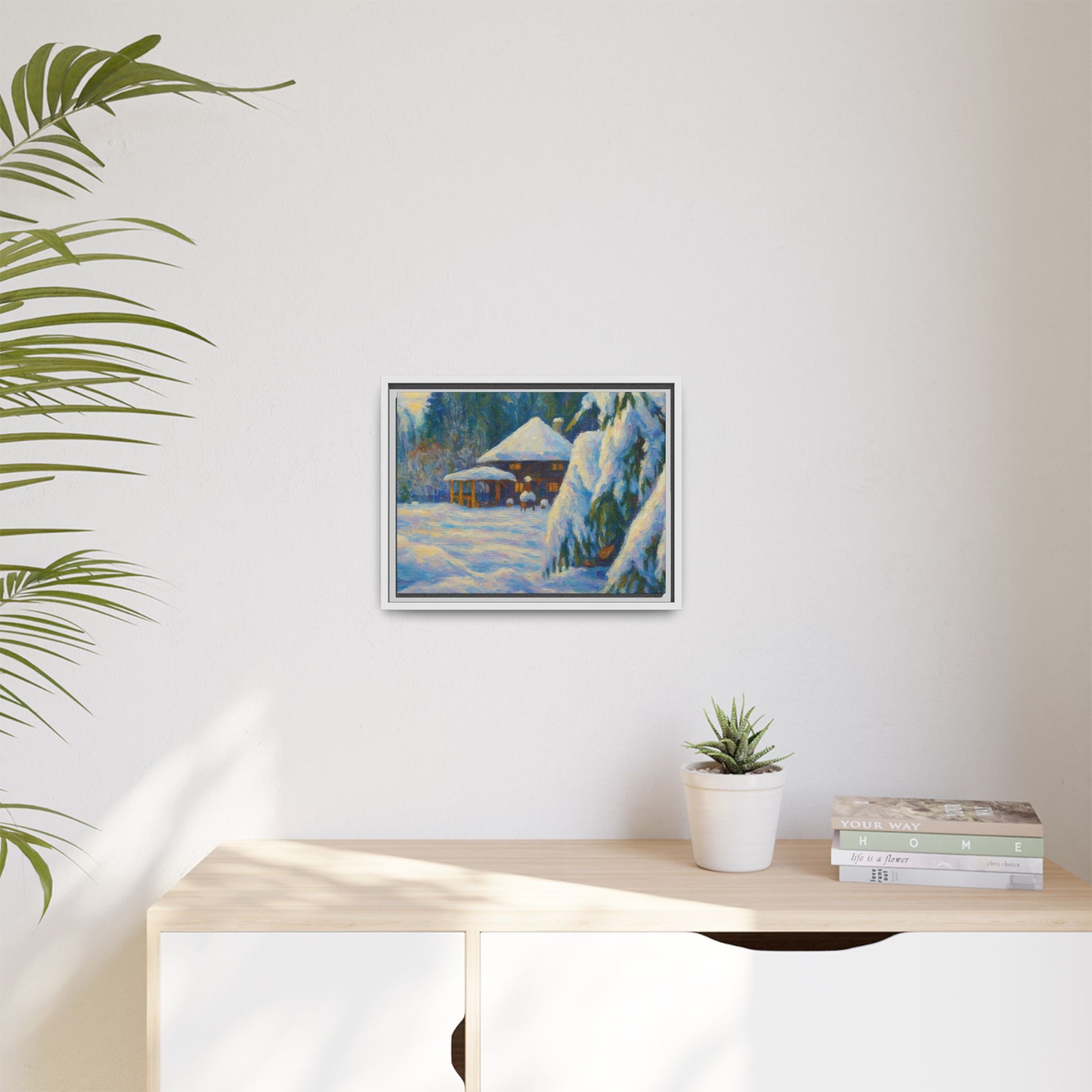 Canvas Art, Winter Scene Home Decor, Seasonal Gift for Art Lovers, Holidays Wall Art, Framed Painting, Matte Print - TRV