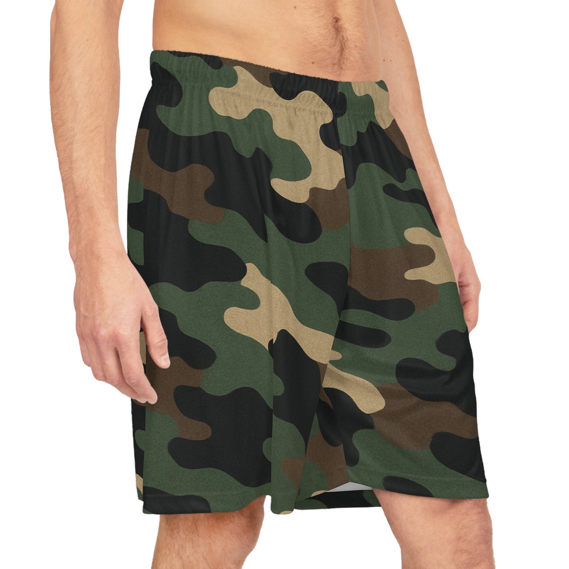 Camo Basketball Shorts, Trendy Athletic Wear, Summer Sports Gear, Gift for Gym Lovers, Stylish Workout Shorts - TRV