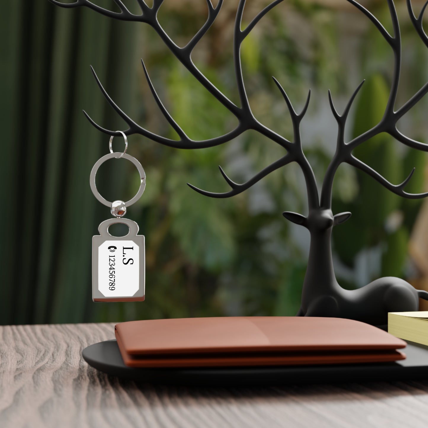 Engraved Rectangle Photo Keyring - TRV