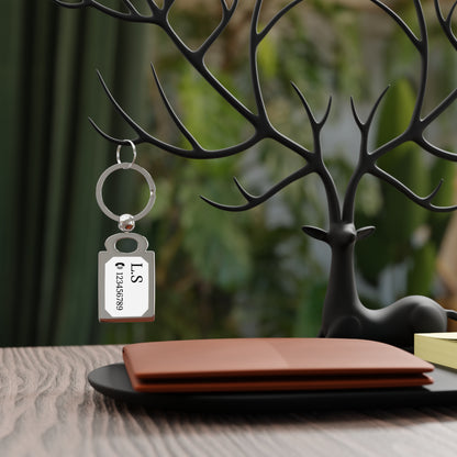 Engraved Rectangle Photo Keyring - TRV