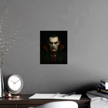 Gothic Vampire Art Poster, Spooky Wall Decor, Horror Room Accent, Perfect for Halloween, Gothic Decor, Home Office Artwork - TRV
