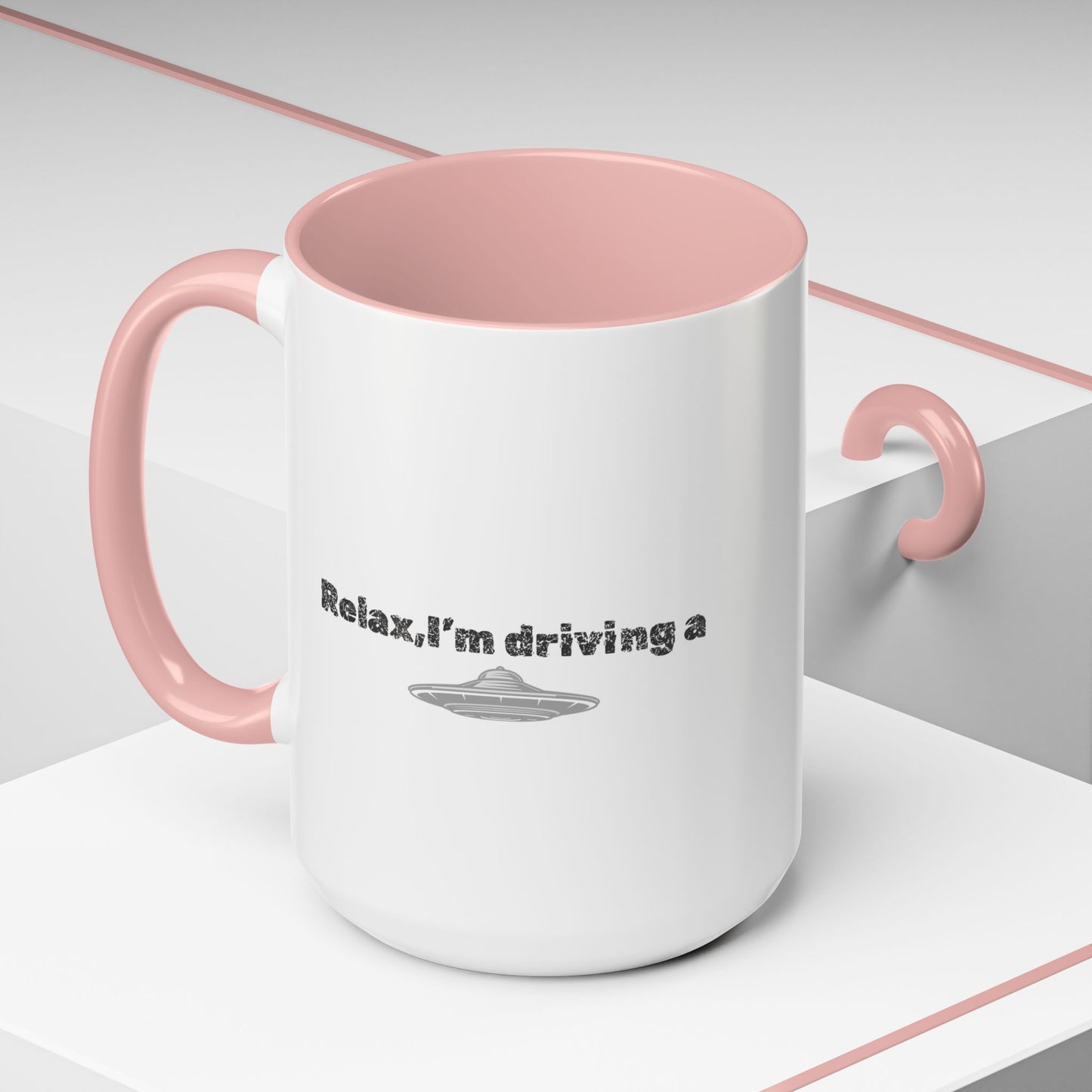 Coffee Mug — “Relax, I’m Driving” UFO Accent Ceramic Mug (11/15 oz)