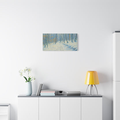 Winter Woodland Canvas Print — Snowy Forest Matte Stretched Wall Art