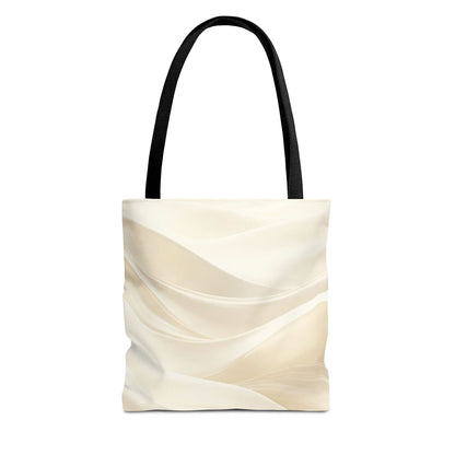 Cream Abstract Waves Tote Bag | Neutral Swirl Pattern