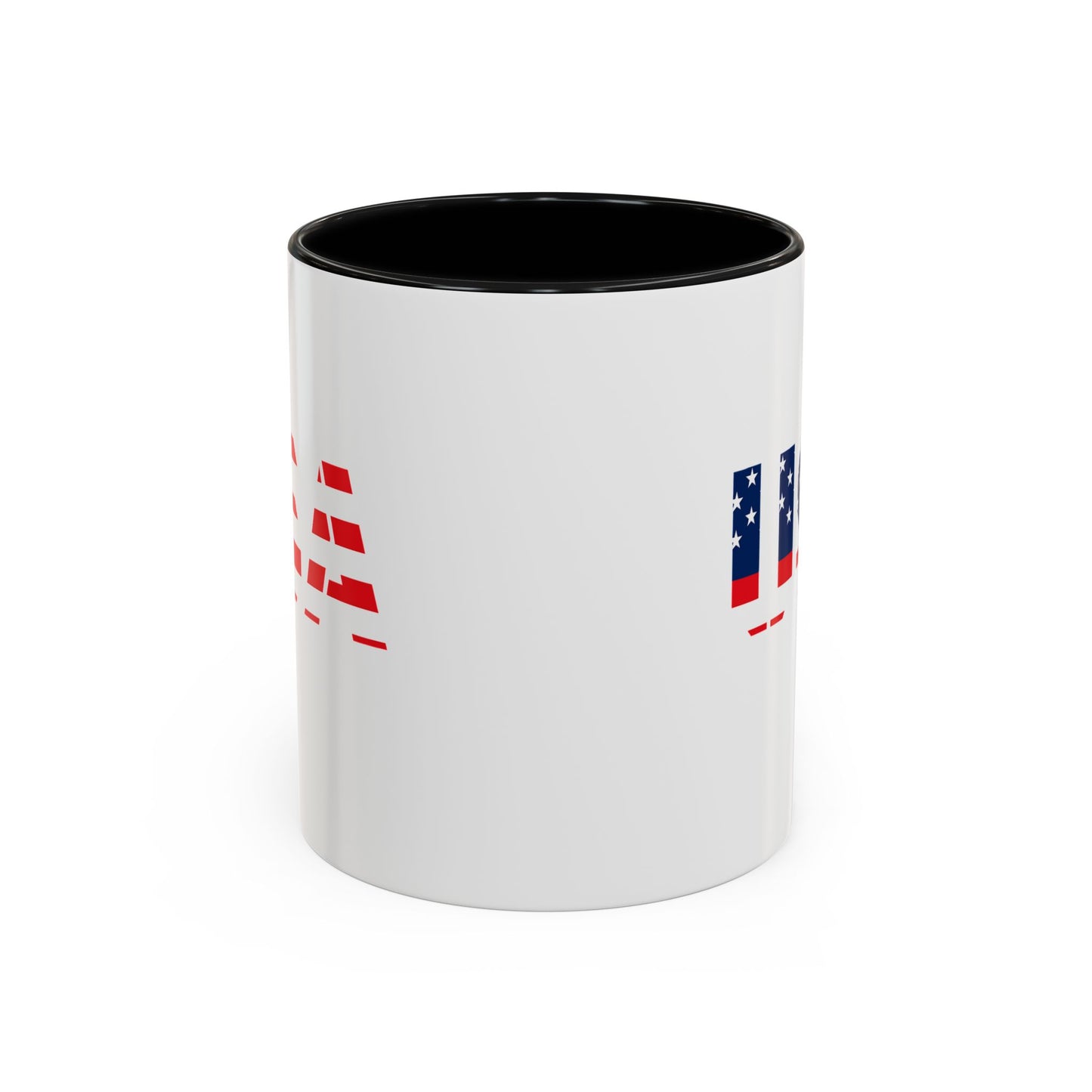USA Flag Accent Coffee Mug — Patriotic 11/15oz Ceramic Coffee Cup