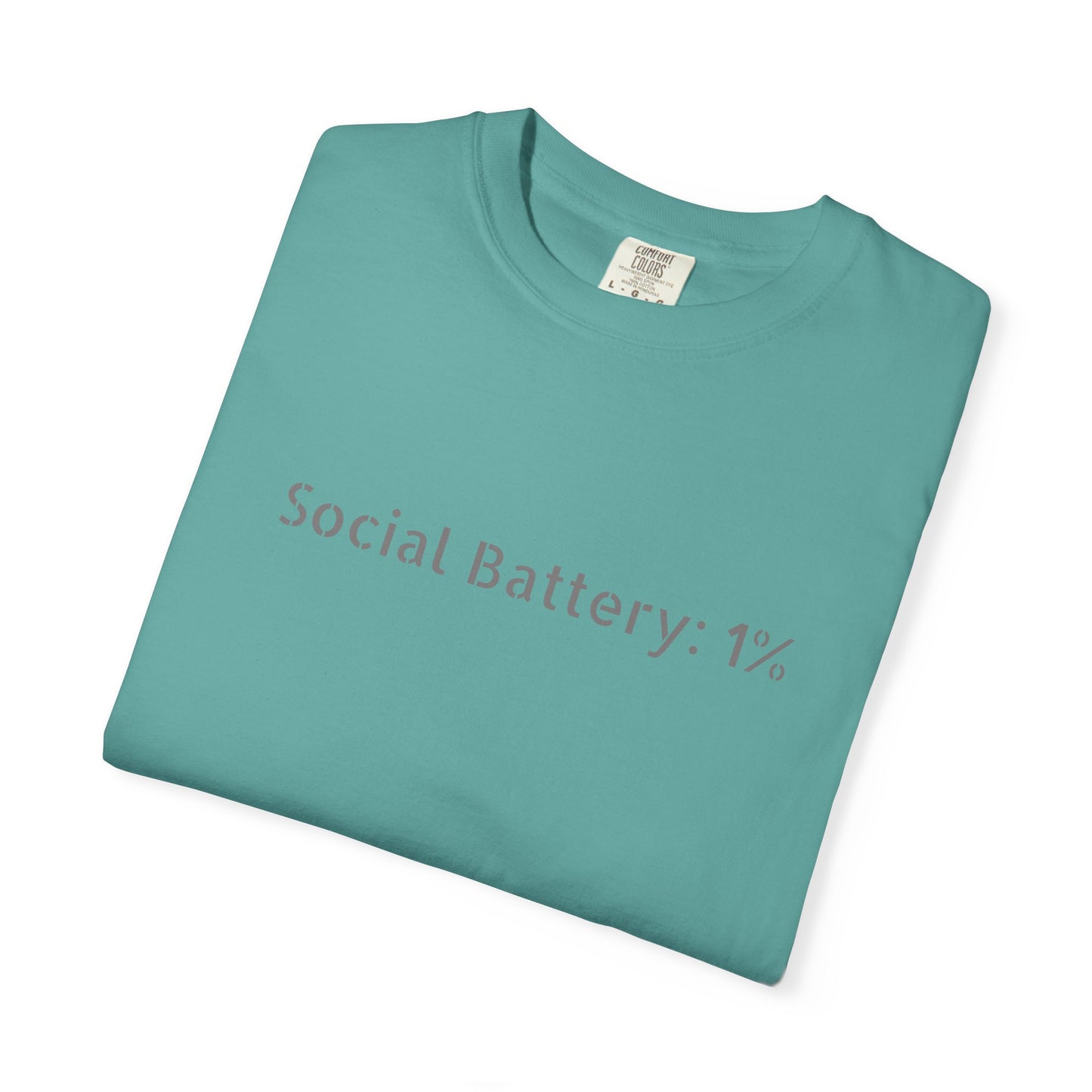 Social Battery 1% T-shirt | Introvert Funny Text Tee
