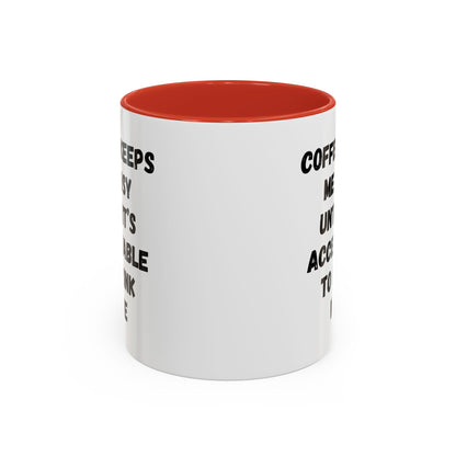 Funny Coffee Mug - "Coffee Keeps Me Busy Until It's Acceptable to Drink Wine" - Great for Mornings, Gifts, Office, Relaxation, Home