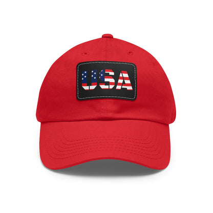 Dad Hat with Leather Patch (Rectangle)