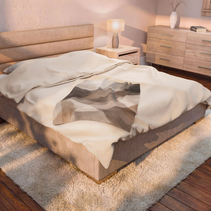 Neutral Abstract Watercolor Blanket | Modern Geometric Waves Throw