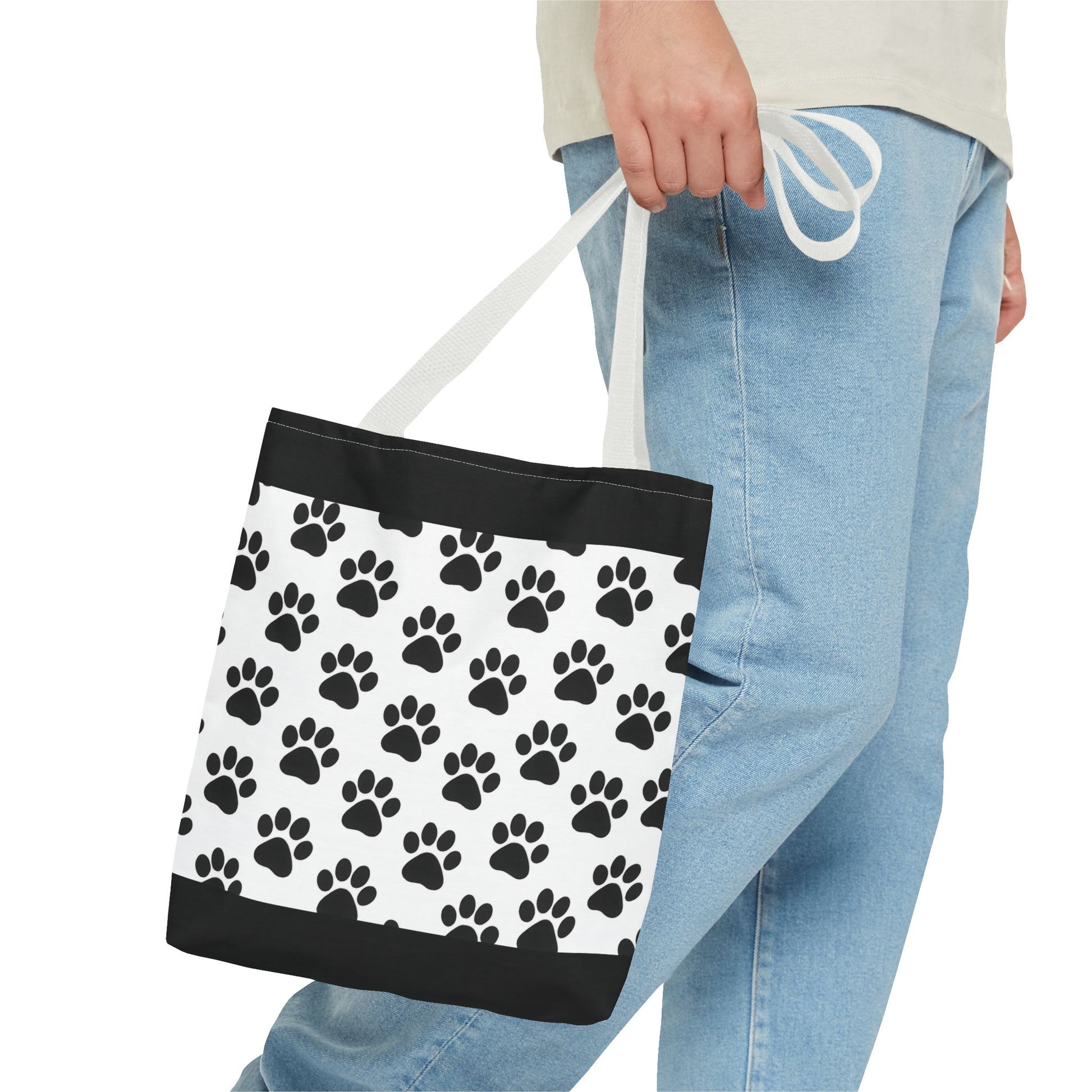 Paw Print Tote Bag, Dog Lover Gift, Shopping Tote, Eco-Friendly Bag, Pet Accessory, Animal Print Carryall - TRV