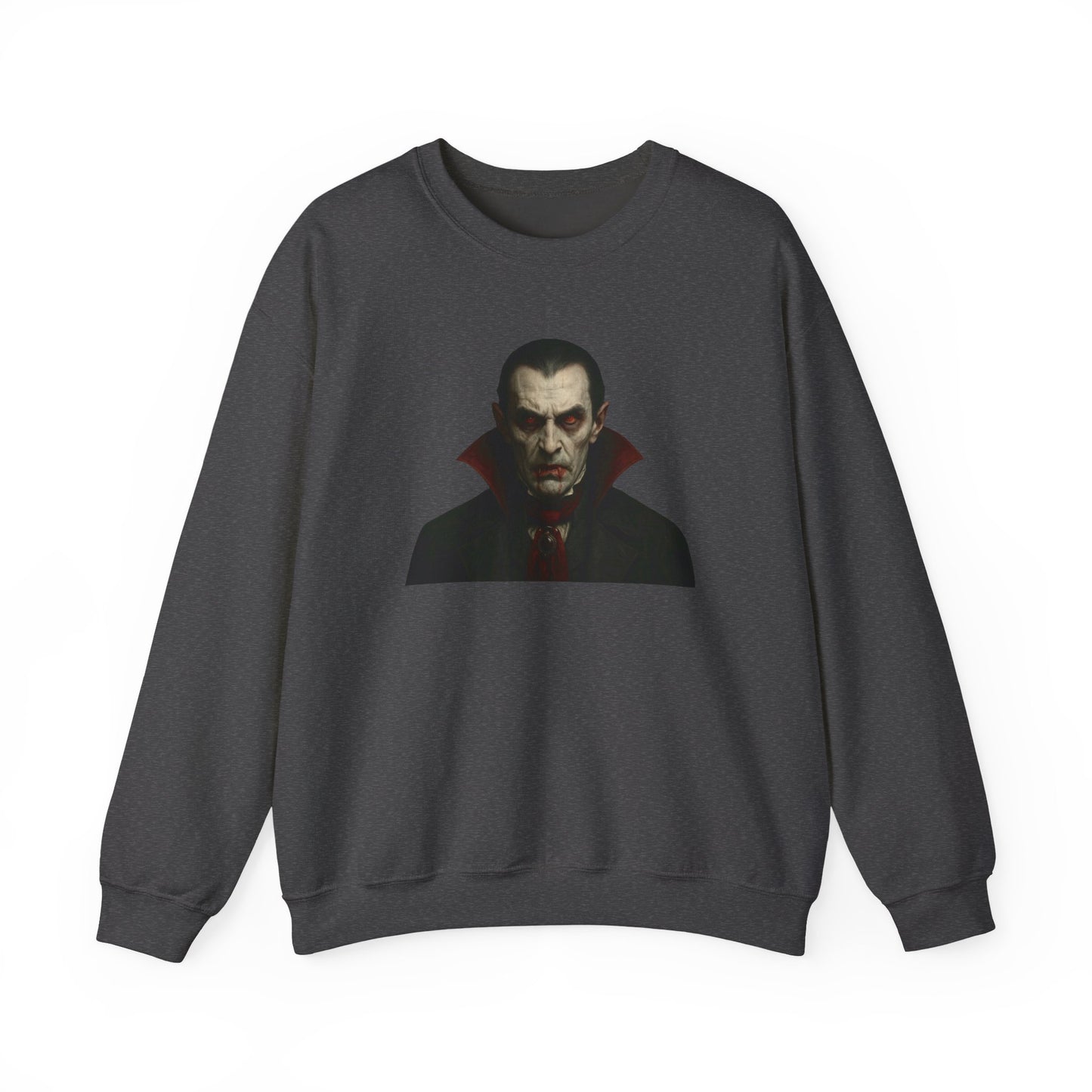 Gothic Horror Sweatshirt, Cozy Vampire Sweatshirt, Spooky Apparel, Halloween Costume Top, Unisex Halloween Sweatshirt