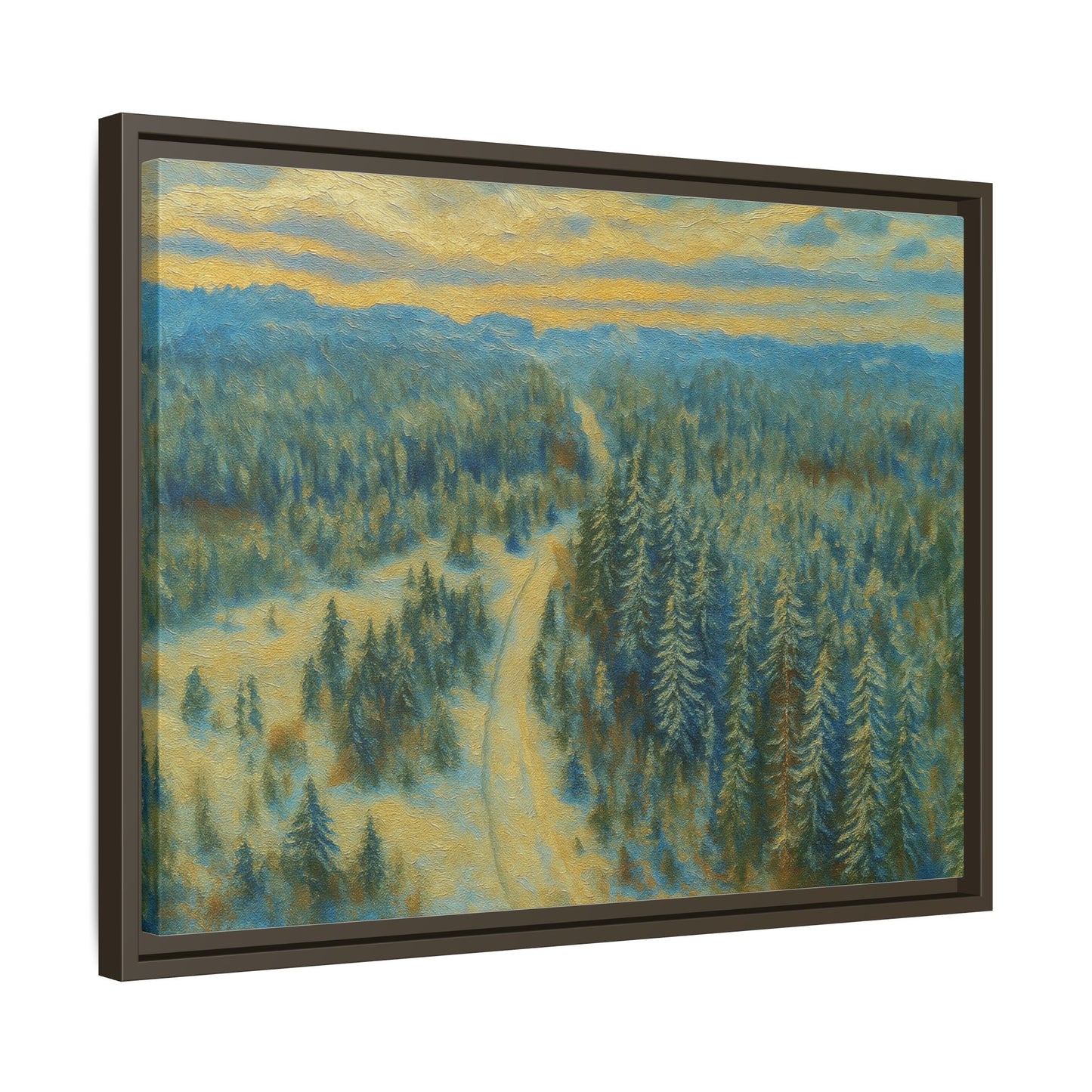 Framed Matte Canvas Art Print, Tranquil Forest Landscape, Home Decor for Nature Lovers, Wall Art for Living Room, Gift for Art Enthusiasts - TRV