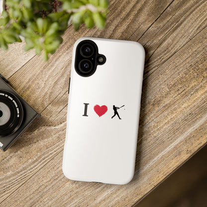 Baseball Love Phone Case, Tough Cases for Sports Lovers, i Heart Baseball Protection, Gift for Players, Cute Sports Case - TRV