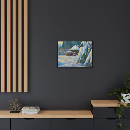 Canvas Art, Winter Scene Home Decor, Seasonal Gift for Art Lovers, Holidays Wall Art, Framed Painting, Matte Print - TRV