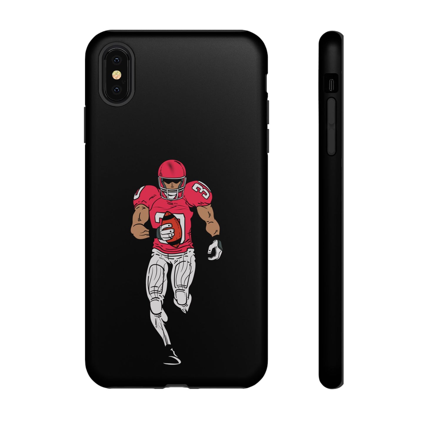 Football Player Tough Phone Case – Protective Black Sports iPhone Case