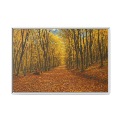 Autumn Forest Framed Canvas Art, Cozy Wall Decor, Nature Inspired Gift, Fall Home Accent, Perfect for Thanksgiving - TRV
