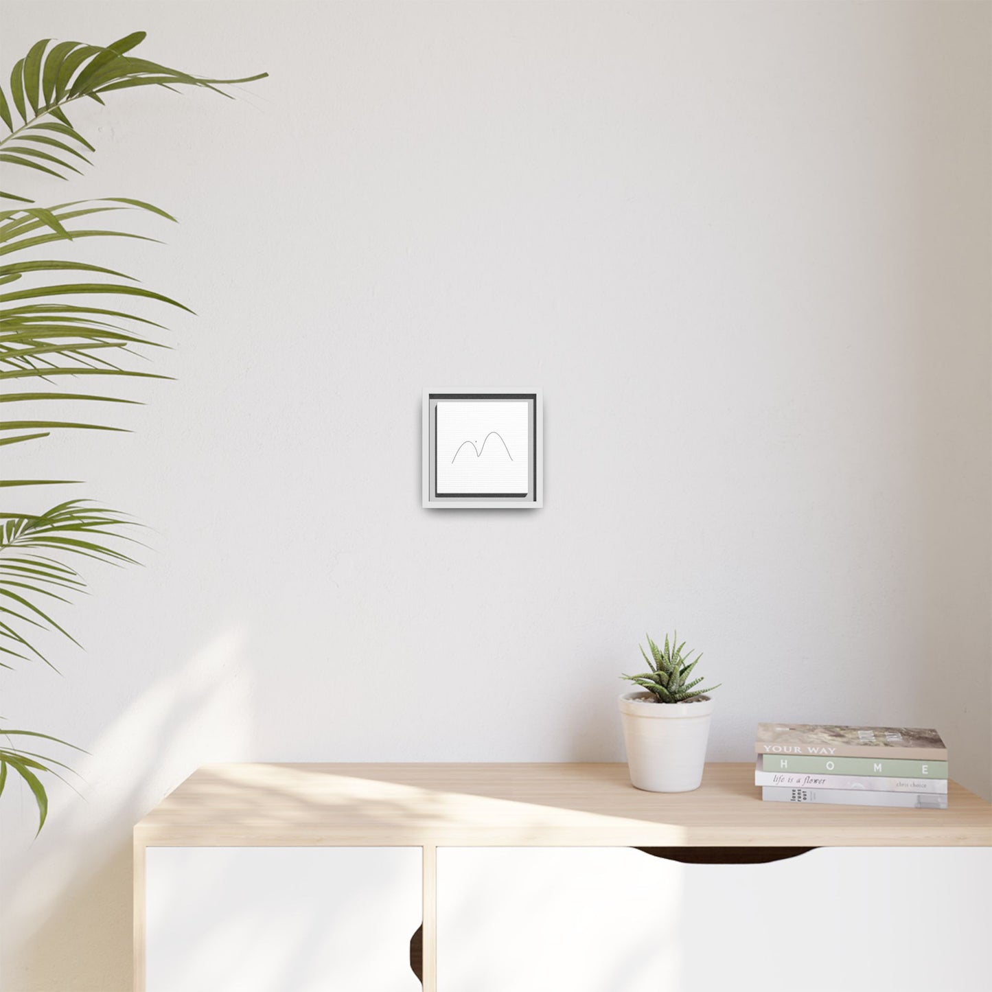 Minimal Line Mountains Matte Canvas Framed