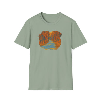 Nature-Inspired Unisex Softstyle T-Shirt, Outdoor Lover Gift, Casual Wear, Ideal for Hiking, Nature Trips, Unique Graphic Tee - TRV