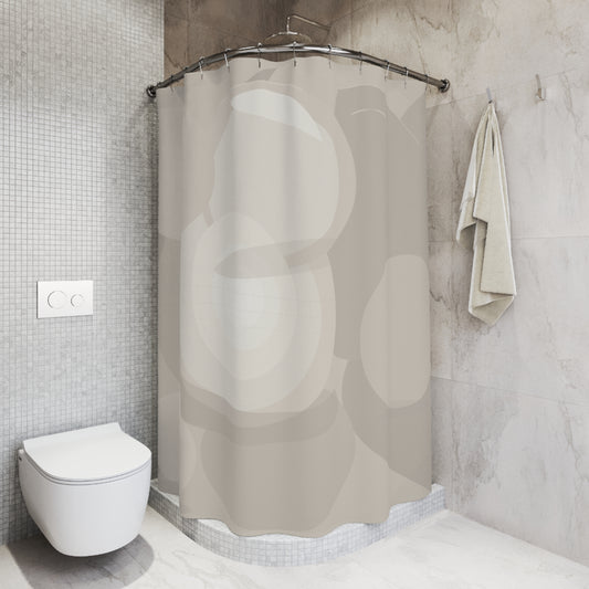 Neutral Abstract Bokeh Shower Curtain | Modern Geometric Bathroom Decor