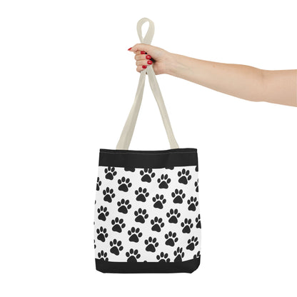 Paw Print Tote Bag, Dog Lover Gift, Shopping Tote, Eco-Friendly Bag, Pet Accessory, Animal Print Carryall - TRV