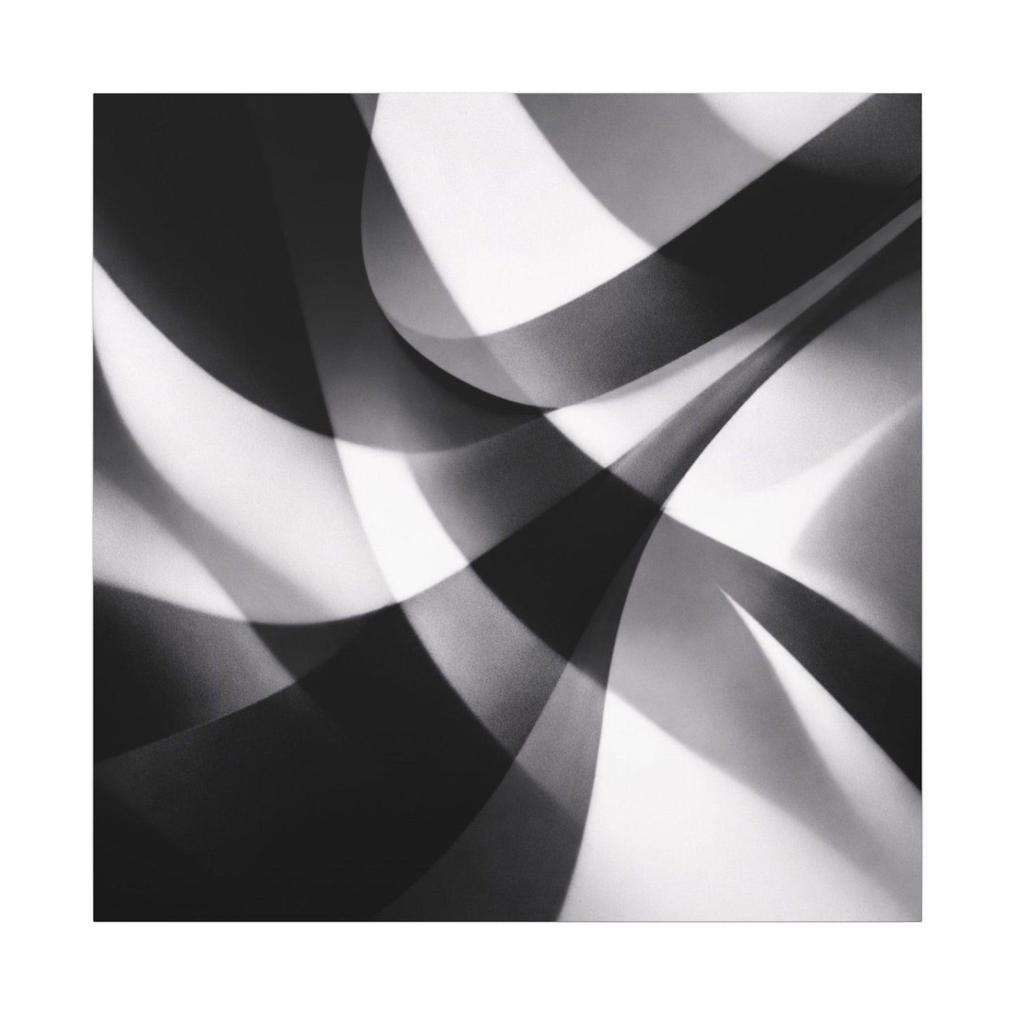Abstract Black and White Swirl Matte Canvas