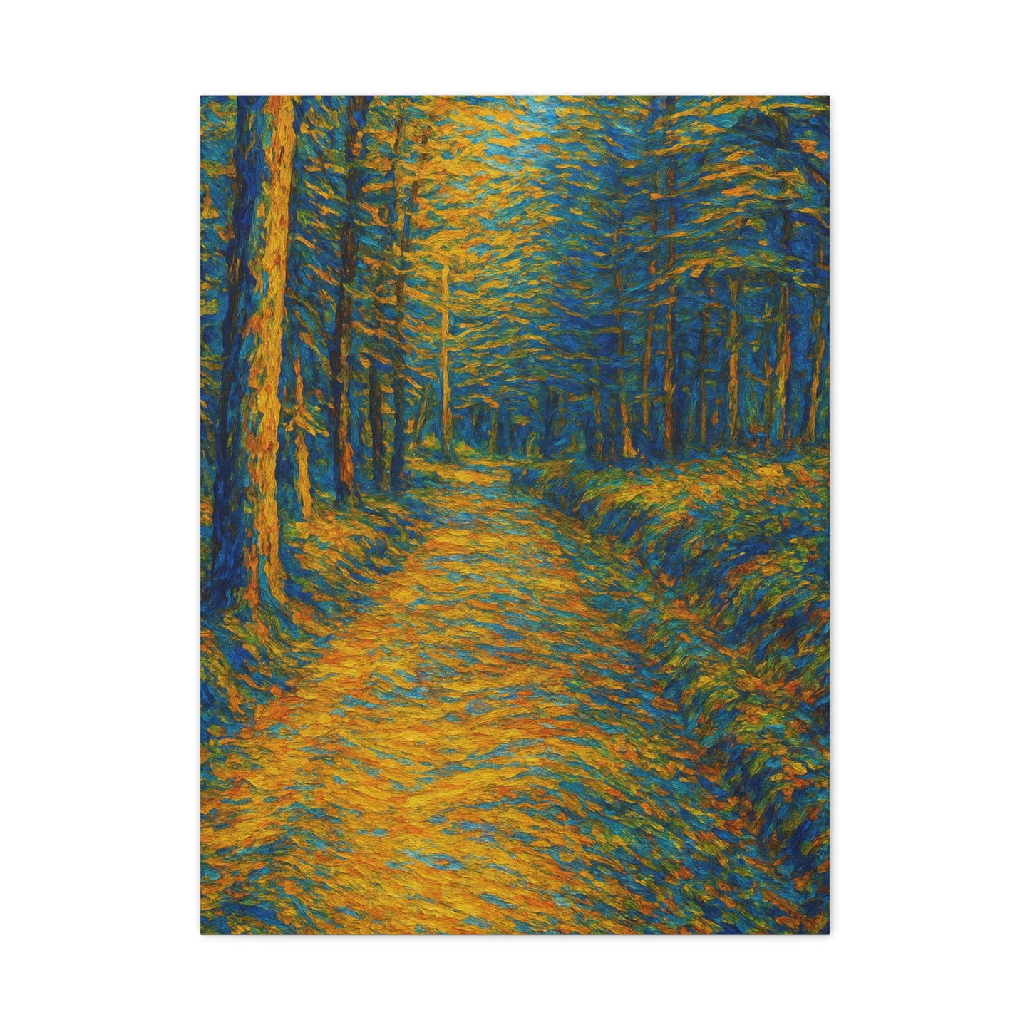 Van Gogh Style Forest Canvas Art | Nature Wall Decor, Home Office Accent, Gift for Nature Lovers, Gallery Wrapped, Living Room Wall Art - TRV