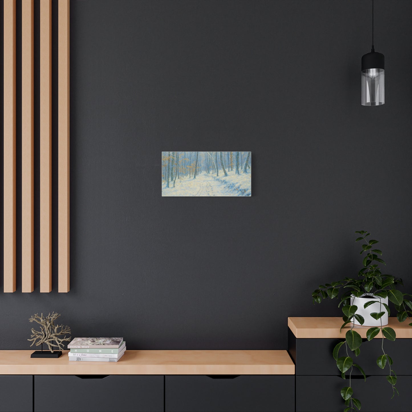 Winter Woodland Canvas Print — Snowy Forest Matte Stretched Wall Art