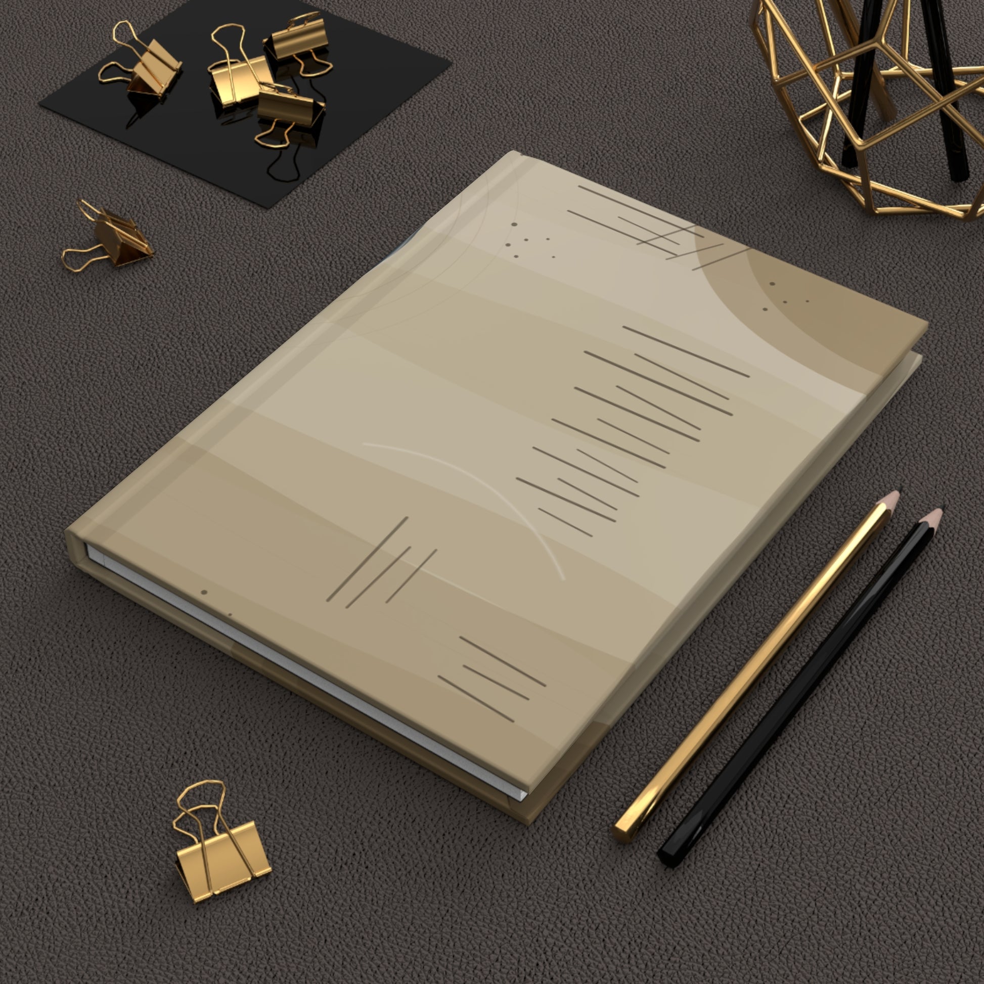 Abstract Neutral Circles Hardcover Journal | Matte Art Notebook - TRV