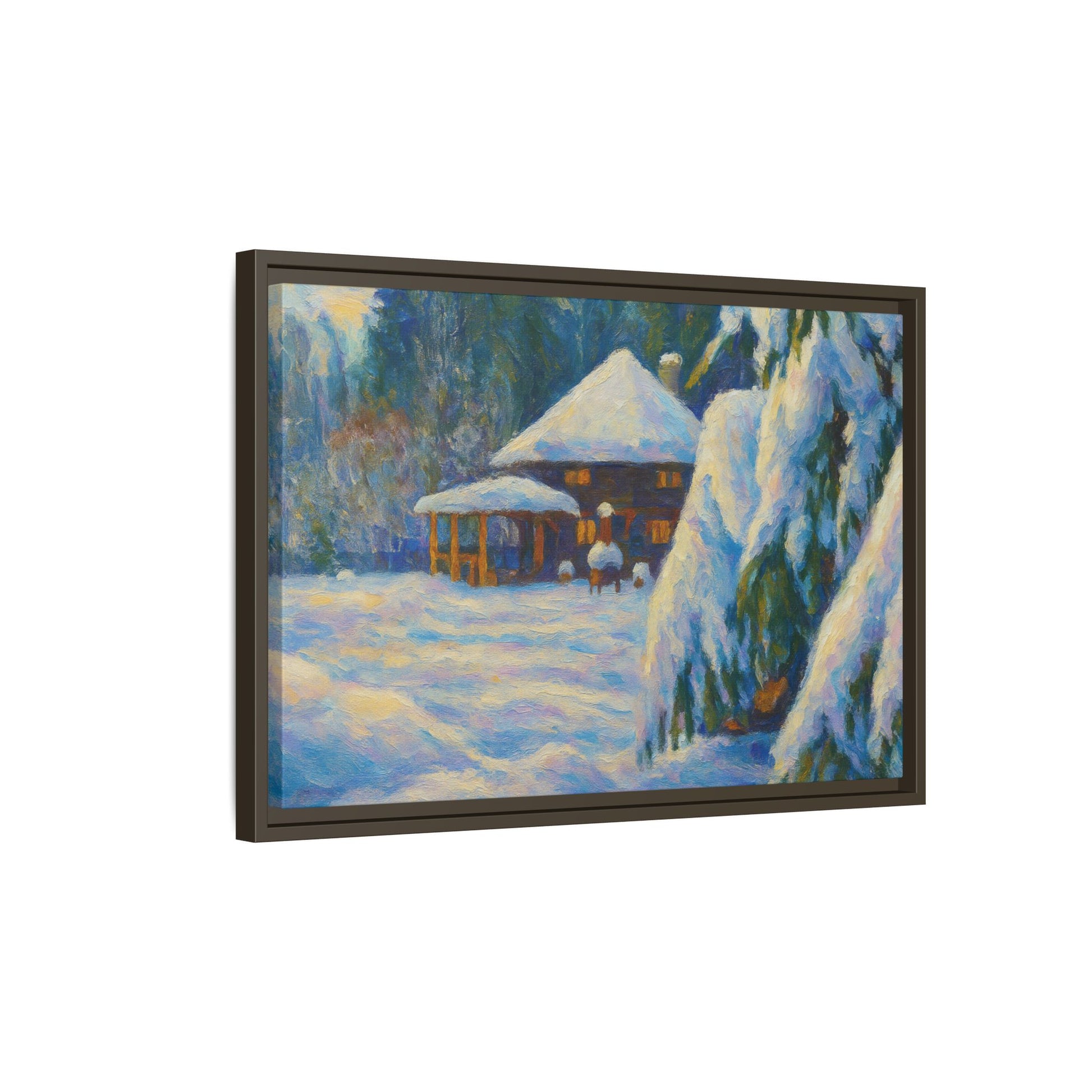 Canvas Art, Winter Scene Home Decor, Seasonal Gift for Art Lovers, Holidays Wall Art, Framed Painting, Matte Print - TRV