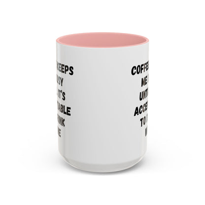 Funny Coffee Mug - "Coffee Keeps Me Busy Until It's Acceptable to Drink Wine" - Great for Mornings, Gifts, Office, Relaxation, Home