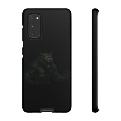 Werewolf Phone Case, Tough Cases, Black Panther Design, Gift for Animal Lovers, Phone Accessories, Fierce Phone Protection - TRV