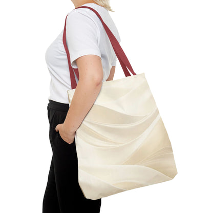 Cream Abstract Waves Tote Bag | Neutral Swirl Pattern