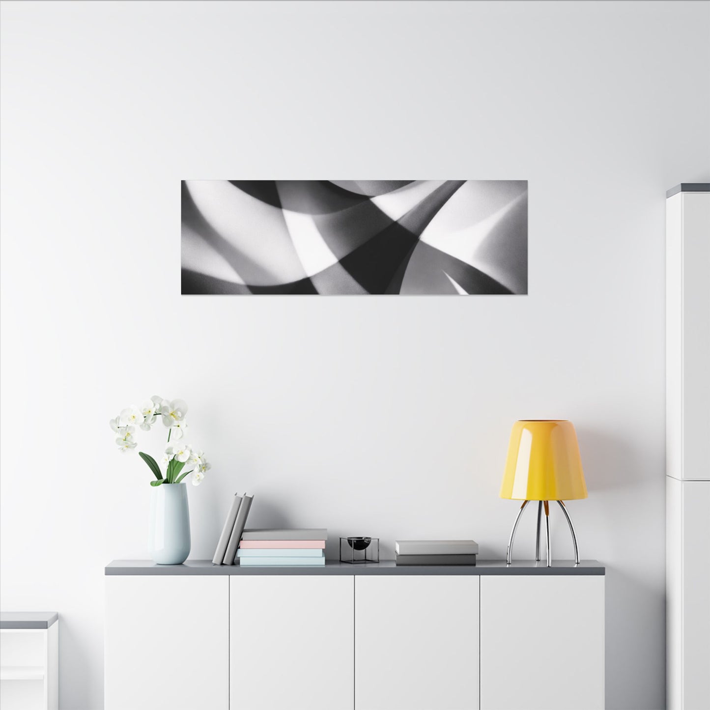 Abstract Black and White Swirl Matte Canvas