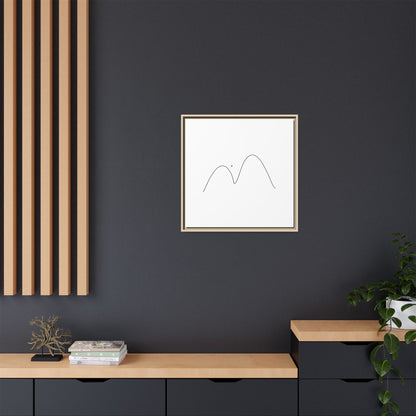 Minimal Line Mountains Matte Canvas Framed