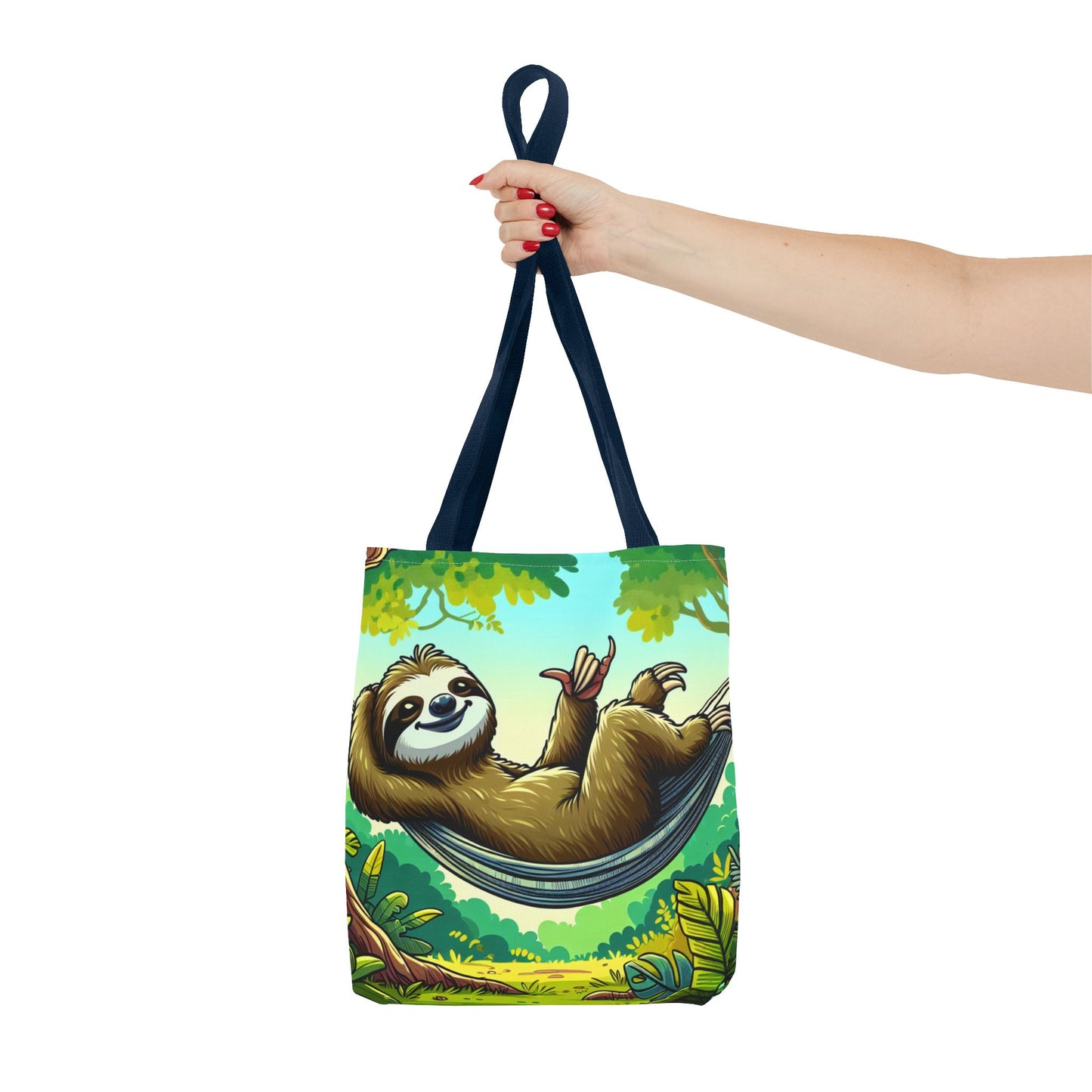 Relaxed Sloth Tote Bag, Cute Eco-Friendly Bag, Gift for Animal Lovers, Beach Bag, Reusable Shopping Tote - TRV