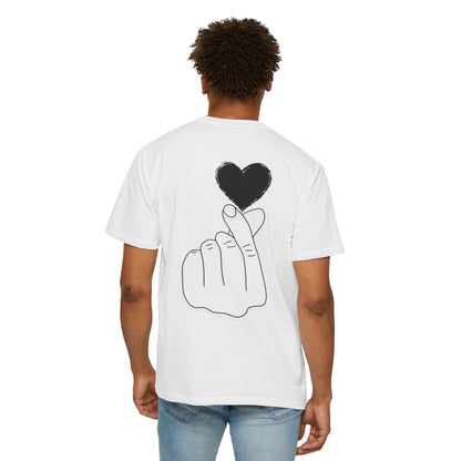 Unisex Garment-Dyed T-Shirt with Heart Design | Casual Trendy Wear for All Occasions