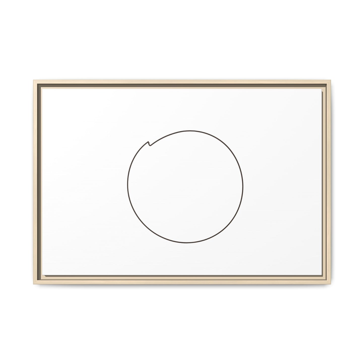 Minimal Circle Line Matte Canvas Framed | Modern Abstract Wall Art