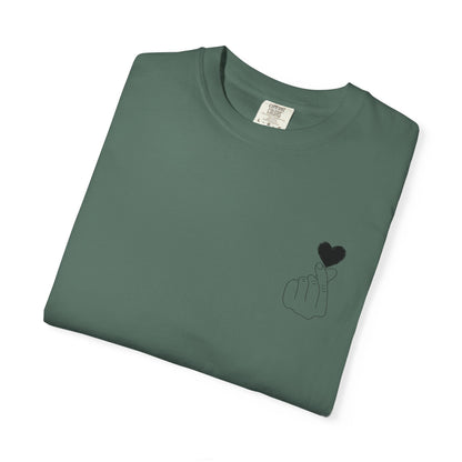 Unisex Garment-Dyed T-Shirt with Heart Design | Casual Trendy Wear for All Occasions