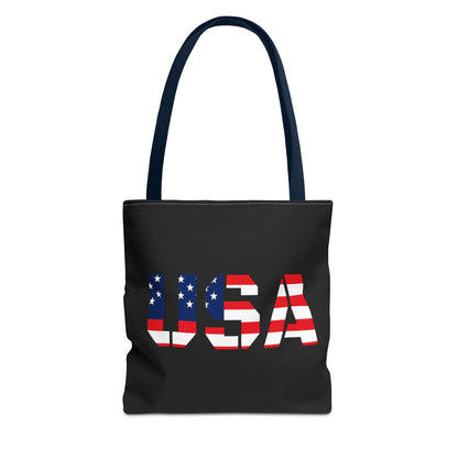 Patriotic USA Print Tote Bag, Reusable Shopping Bag, 4th of July Gift, Summer Carryall, American Flag Style - TRV