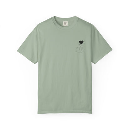 Unisex Garment-Dyed T-Shirt with Heart Design | Casual Trendy Wear for All Occasions