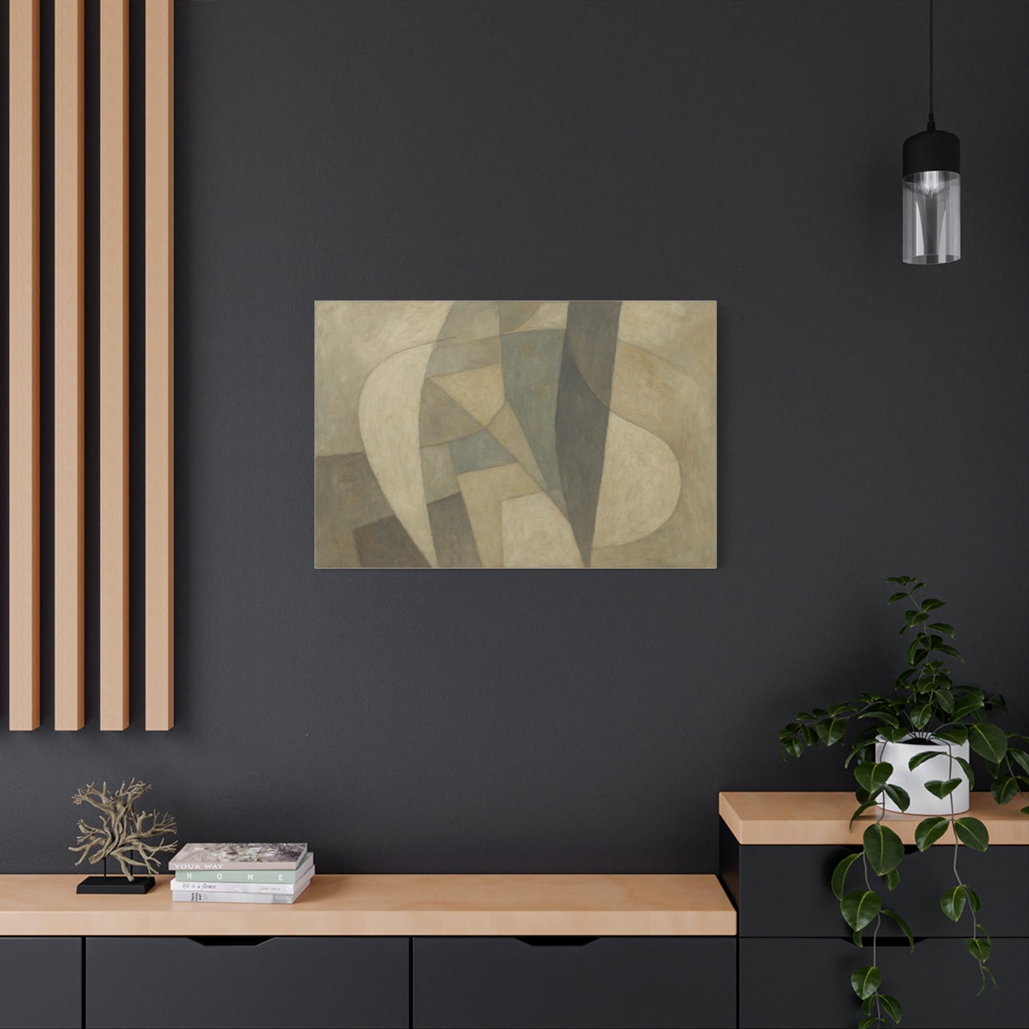 Abstract Neutral Geometric Shapes Matte Canvas - TRV