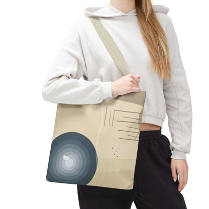 Abstract Neutral Waves Tote Bag | Geometric Circle Pattern