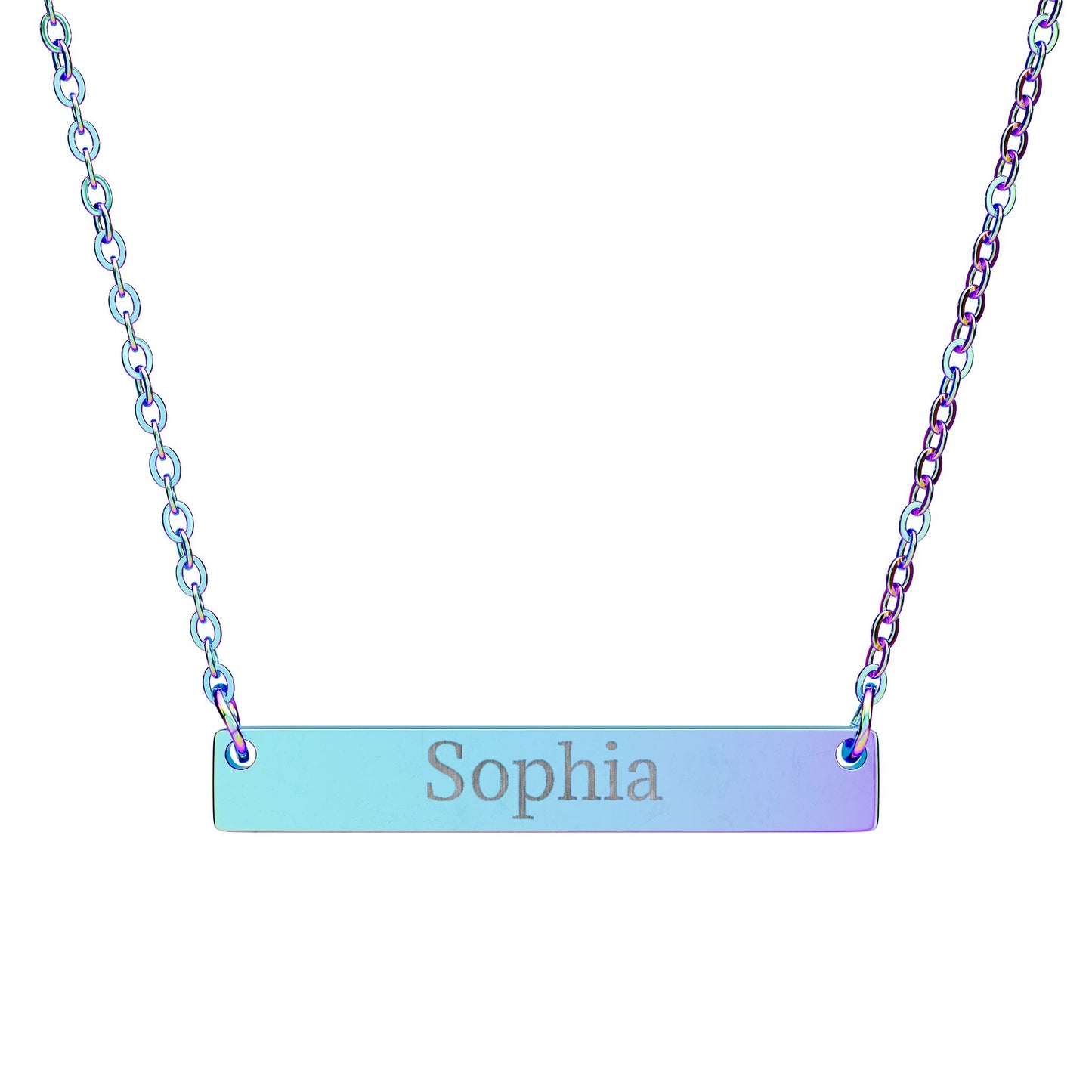 Engraved Name Bar Necklace, Horizontal Bar Necklace | Personalized Jewelry - TRV